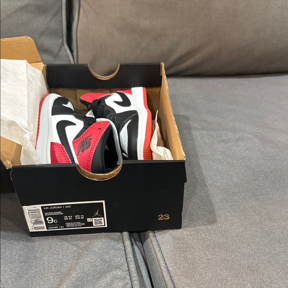 Jordan Red, Black, and White Sneakers - Picture 2 of 5